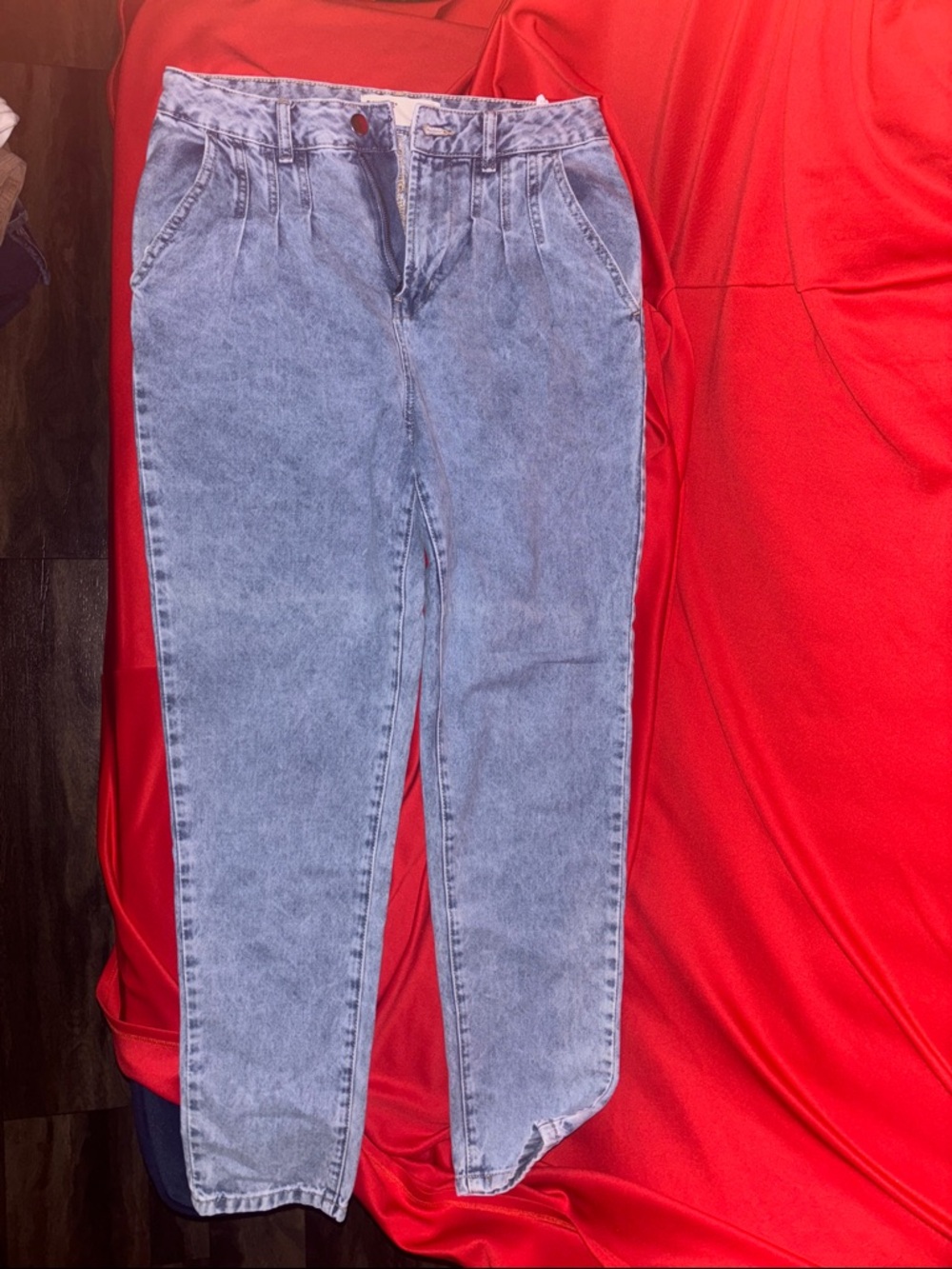 Garage High-Rise Light Blue Acid Wash Jeans